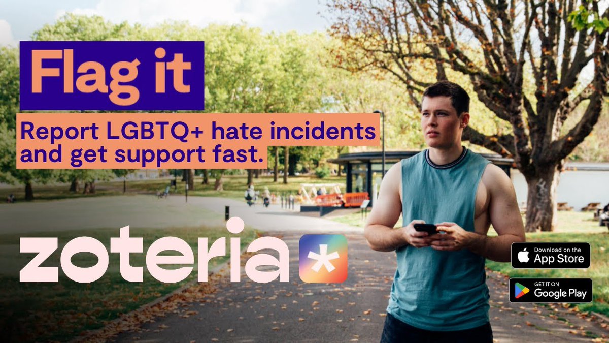 Today is International Day Against Homophobia, Biphobia and Transphobia. We'd like to introduce you to Zoteria, an app where you can anonymously flag LGBTQ+ hate incidents that happen to you or others. Read more here: stonewall.org.uk/zoteria #IDAHOBIT