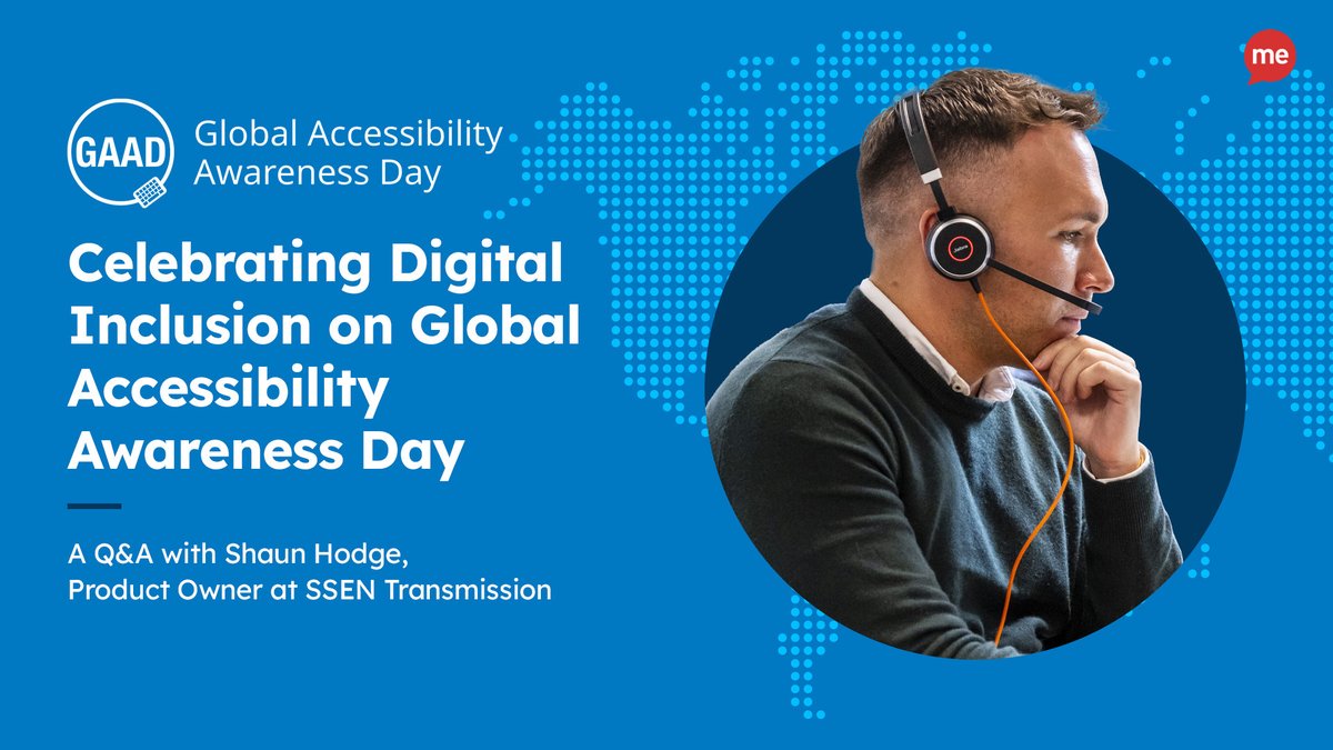 Yesterday marked the 13th annual #GAAD, dedicated to emphasising the importance of inclusivity. To mark the occasion, we caught up with Shaun Hodge, Product Owner at @SSETransmission to deep-dive into digital inclusion. Check out the full Q&A here 👇 eu1.hubs.ly/H097t9v0