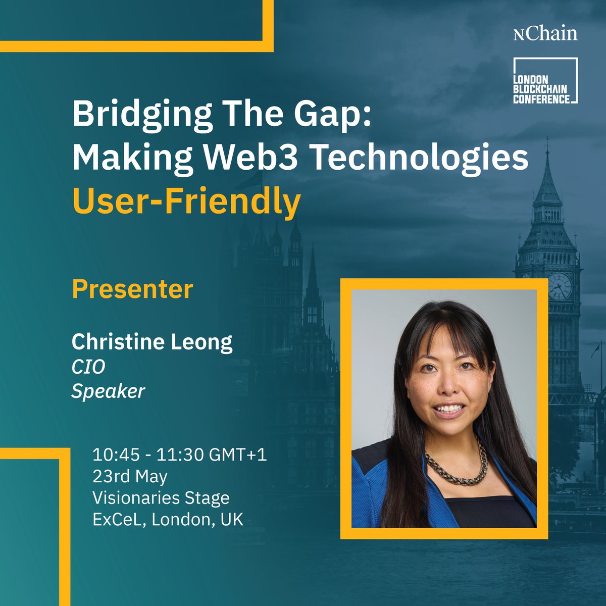 Our Chief Information Officer Christine Leong @leong_identity will be speaking at the upcoming London Blockchain Conference @LDN_Blockchain on May 23, 2024. Christine will present 'Bridging the Gap: Making Web3 Technologies User-Friendly', which will look at innovative