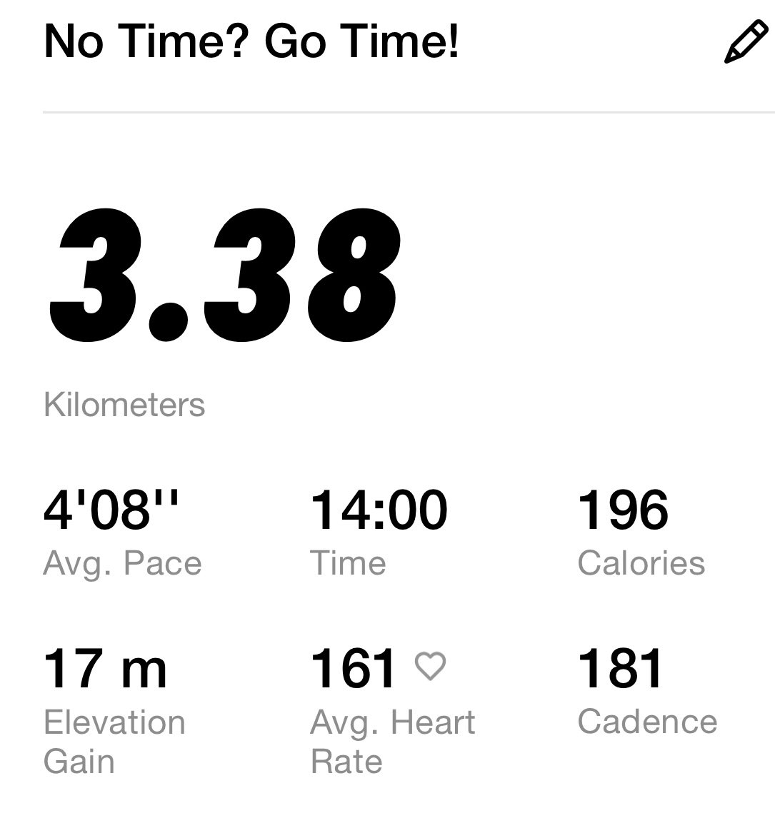 100日後に身体を取り戻す！

9日目:スピードラン

20分間のインターバルランをしました。
5min(W-up)
1min(1mileペース)+2min(5Kペース)+3min(10Kペース)の3種類
思ったより疲れが出ました。思い通りの走りには程遠かった…。

#running #nikerunclub #ランニング好きな人と繋がりたい
