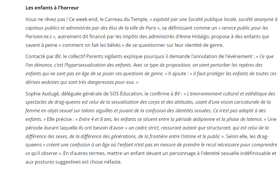 PARENTS VIGILANTS (crée par SARAH et RECONQUETE) est à la pointe pour protéger nos enfants des dérives complètement folles ! Merci aussi aux autres lanceurs d'alerte ! Laissons nos enfants vivre leur enfance !