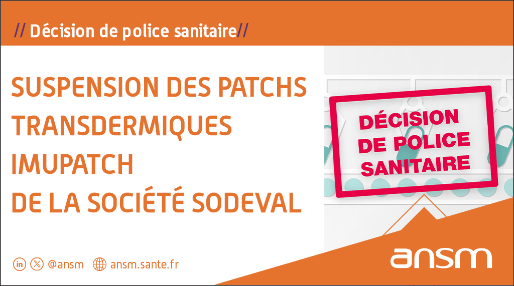 Nous suspendons la publicité et l’exploitation des patchs transdermiques ImuPatch de la société Sodeval Cette décision fait suite à la promotion du produit présenté de manière infondée comme ayant des vertus “préventives et curatives révolutionnaires” ↪️ow.ly/OJi250RIKy0