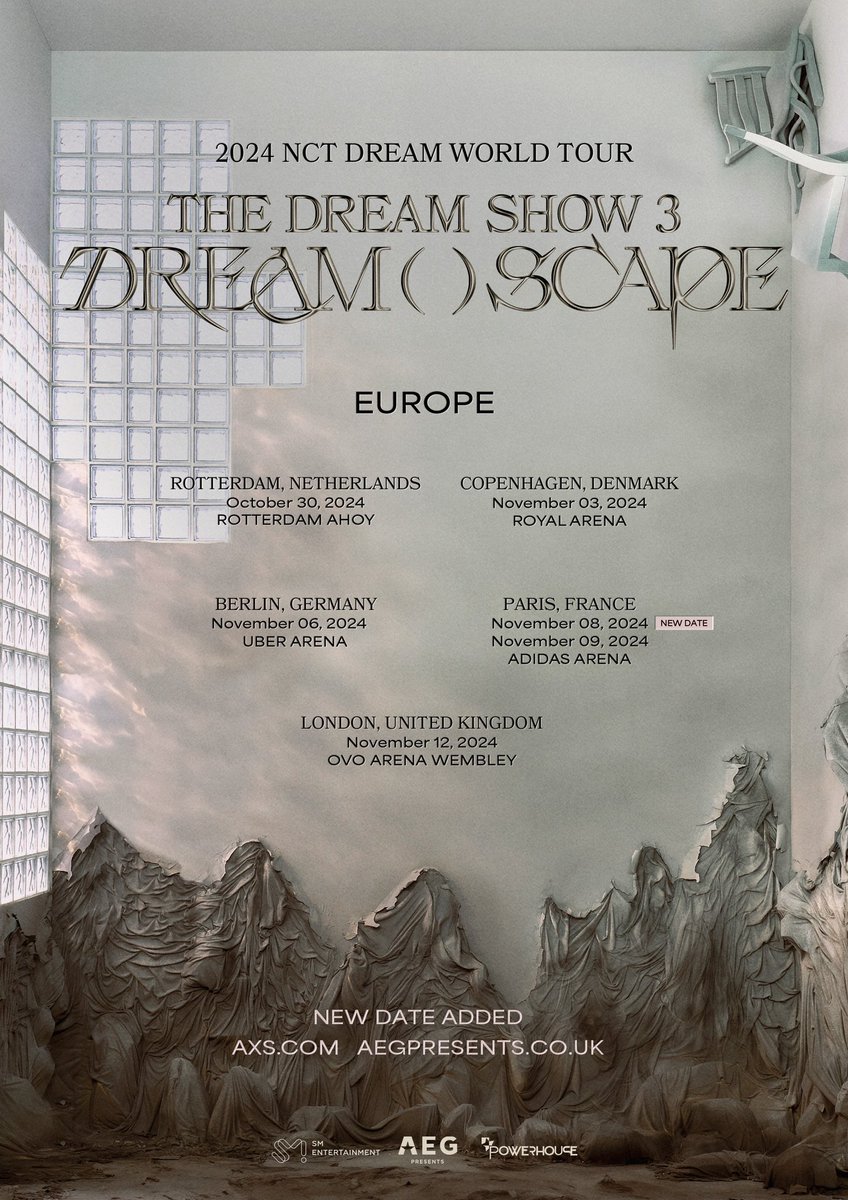 🎉 Due to high demand, a new date has been added at ADIDAS ARENA on November 8th!! <THE DREAM SHOW 3 : DREAM( )SCAPE> in EUROPE💚 ➫ nctdream-thedreamshow.com #NCTDREAM #THEDREAMSHOW3 #NCTDREAM_THEDREAMSHOW3 #NCTDREAM_WORLDTOUR