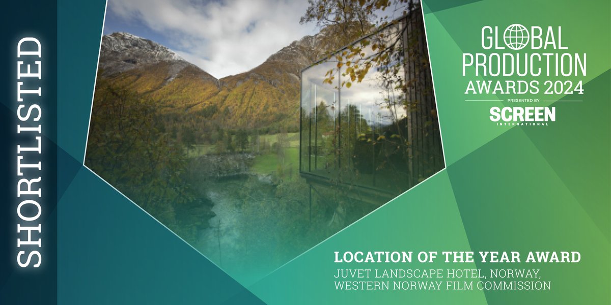 Shortlisted for the Location of the Year Award is: Juvet Landscape Hotel (Norway) - Western Norway Film Commission bit.ly/GPAShortlist24 #ScreenGPA24