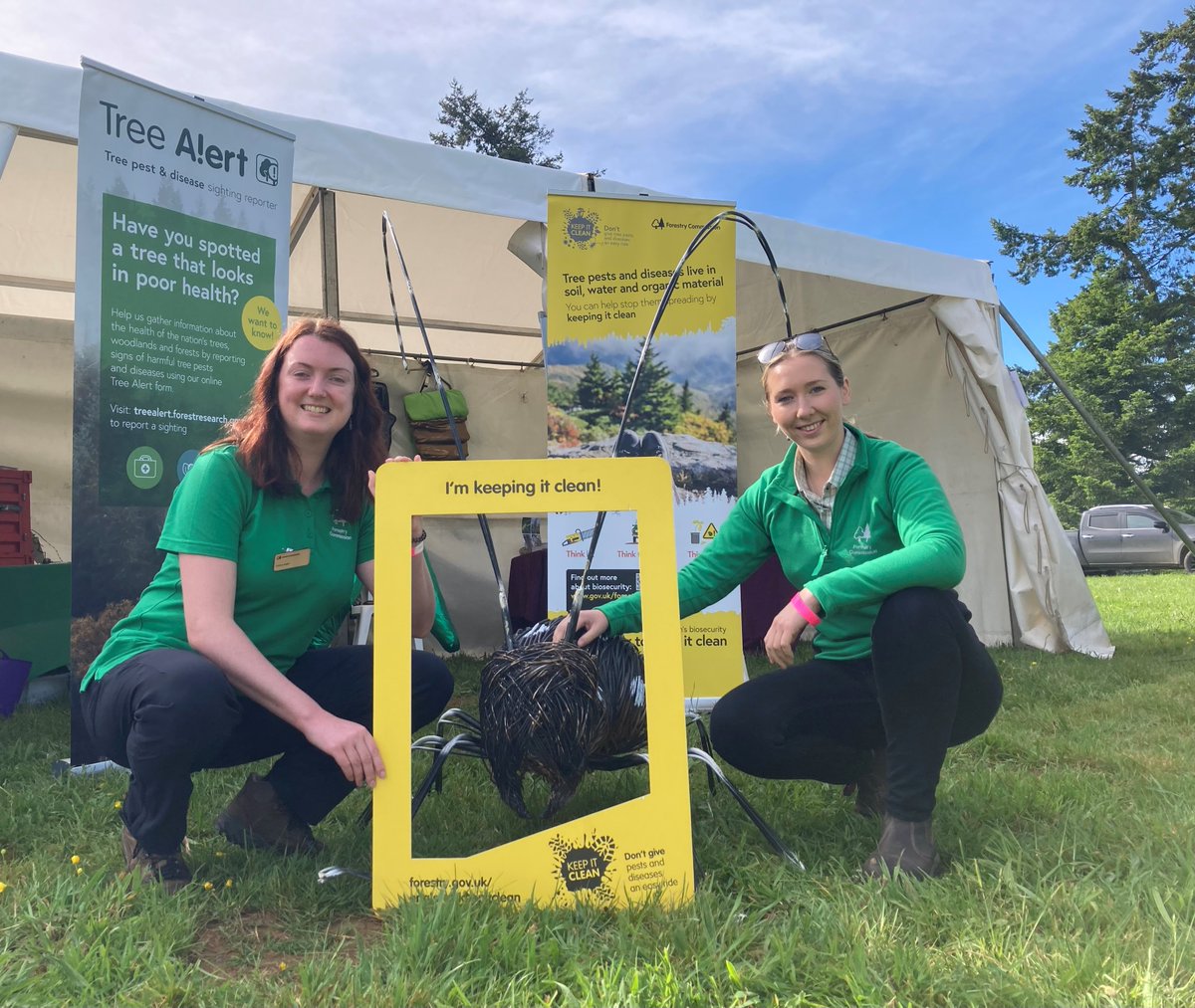 Our biosecurity team is alongside @Forest_Research at the Arb Show today and tomorrow @WestonbirtArb. Come along and find out more about how to help prevent the spread of tree pests and diseases. #TreeHealth