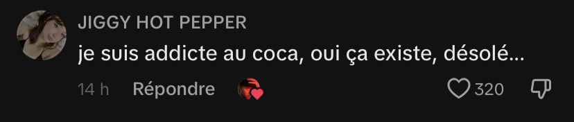 Addict à Coca Cola Genre quand tu ressens le manque il FAUT que ta bouche touche la bouteille en plastique avec l’écriture « coca cola » ???? Vous êtes bêtes ou quoi ? TOUTES les sous marque ont exactement le même goût mais vous nous faites les éternels victimes