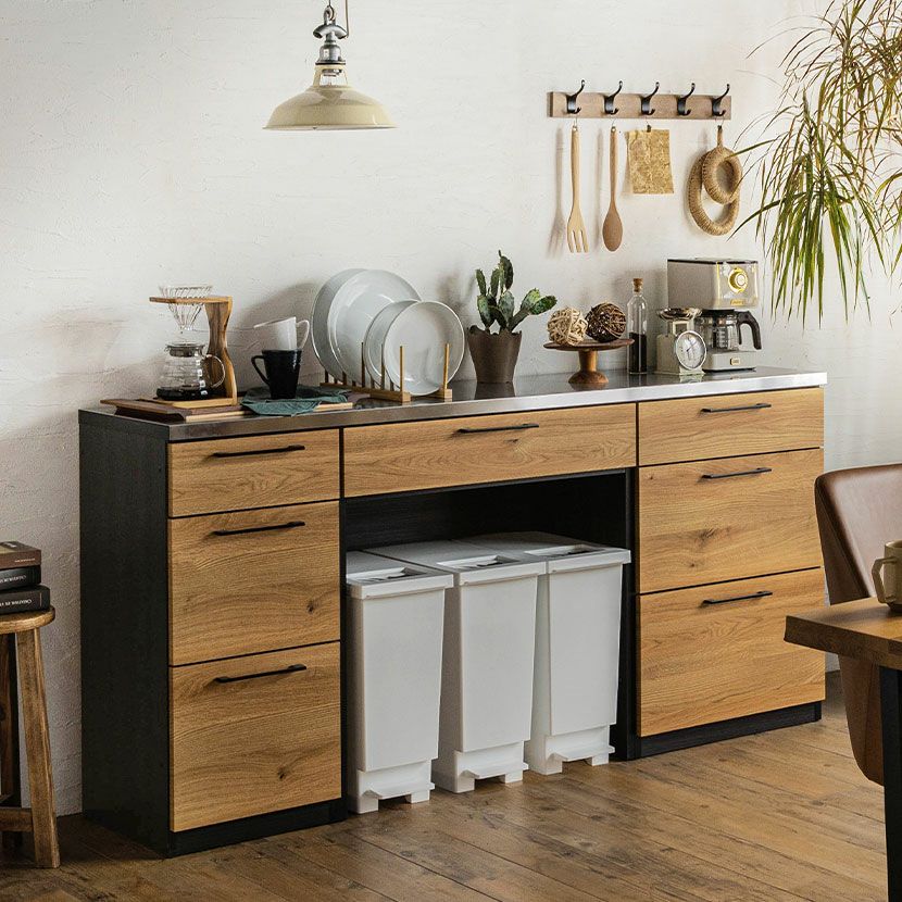 KI-17【新入荷 アウトレット】新城家具 モノクロ カウンター下収納