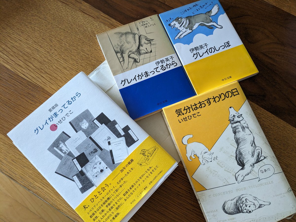 shellhk's tweet photo. こんな本が出ていたなんて…！
大好きな本、いせひでこ著「グレイがまってるから」シリーズ3冊をまとめた愛蔵版。
本屋さんならではの出会い。
お会計の時に、一言この嬉しさをお伝えすればよかったのに言えなかったので、ここで。プリンもコーヒーも美味しかった。
#グレイがまってるから   #Title https://t.co/vSC0WOSp40