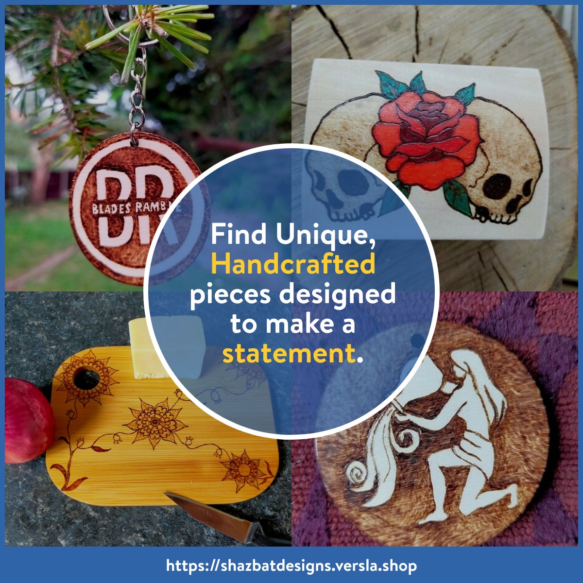#MHHSBD 𝐑𝐮𝐬𝐭𝐢𝐜 𝐩𝐲𝐫𝐨 𝐚𝐫𝐭 𝐟𝐨𝐫 𝐡𝐨𝐦𝐞𝐬 Add a rustic touch to your home with Shazbat Designs’ hand-burnt pyro items. Perfect for those who appreciate the art of wood burning. A link to her website is in the comments.