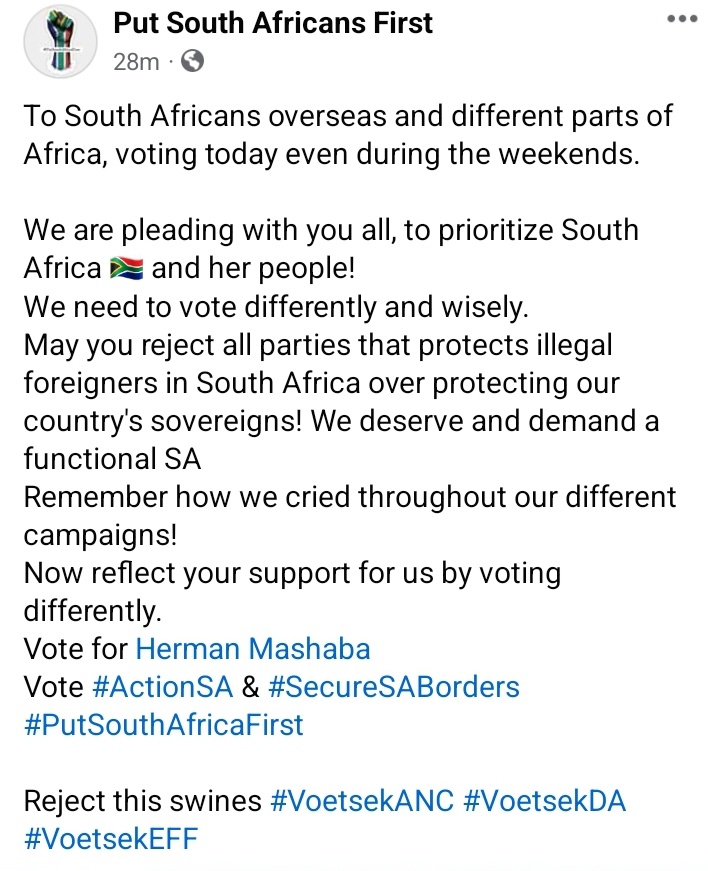 We are a week away from the elections... all those marches, all those tears. Make them count on the 29 May. #VoteActionSA 

#VoetsekANC #VoetsekEFF #VoetsekDA #PutSouthAfricaFirst #SecureSABorders