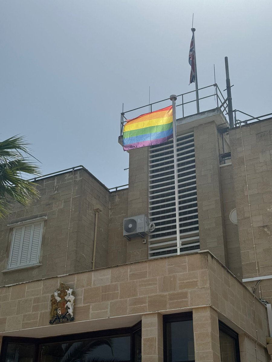 LGBT rights are human rights. On the International Day against Homophobia, Biphobia and Transphobia, we are flying the 🏳️‍🌈 at the BHC to demonstrate the 🇬🇧’s commitment to championing these rights and to support those who defend them #IDAHOBIT