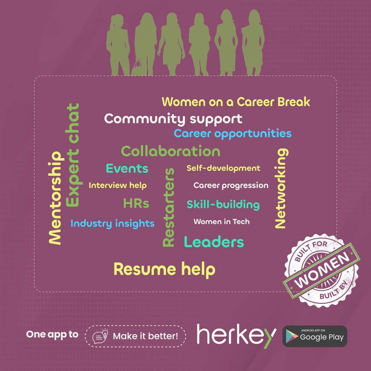 With HerKey, #MakeItBetter is not just a slogan—it's our commitment to providing you with the best resources and support for your career journey.

Download HerKey now.
📷tinyurl.com/34scs9wb

IOS users can access the new platform at : tinyurl.com/3satft58