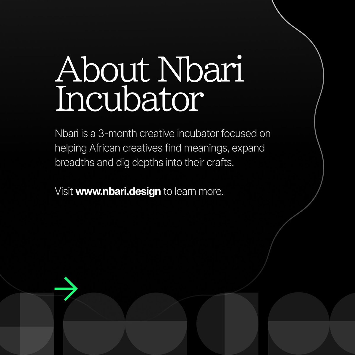 giveittotayo's tweet photo. Excited to partner with @nbariincubator to offer three sponsorships for Cohort 1!

- Creative Direction &amp; Storytelling
- Product Design
- Brand &amp; Information Design
- Brand Strategy &amp; Experience
- Furniture Design
- Cinematography

Check the slides to see how to apply. https://t.co/GyYMLKr8ud