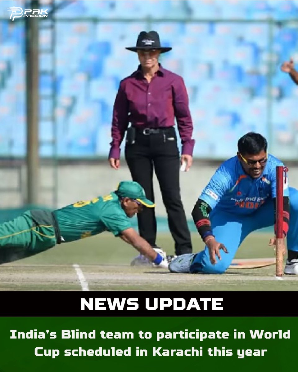 🚨JUST IN: India's blind team is coming to 🇵🇰 this year to participate in the World Cup!

#PakPassion #PAKvsIND #BCCI #PCB