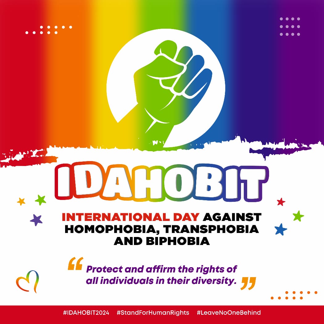 Today, we honor the courage and resilience of LGBTQ+ community around the world who continue to fight for equality and acceptance. #IDAHOBIT2024#StandForHumanRights #LeaveNoOneBehind