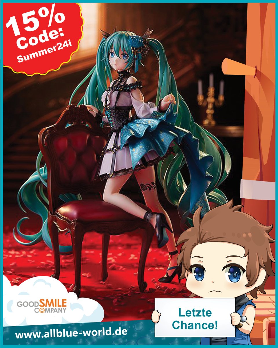 🎤🌟 Letzte Chance für Hatsune Miku-Fans! 🌟🎤

Nur noch 1 Exemplar der wunderschönen #Hatsune #Miku Statue - #RoseCage Version von #GoodSmileCompany auf Lager! 

allblue-world.de/shop/o-s/statu…

Nutzt unseren Rabattcode Summer24i und spart satte 15% auf alle Lagerartikel! 🌸🎶