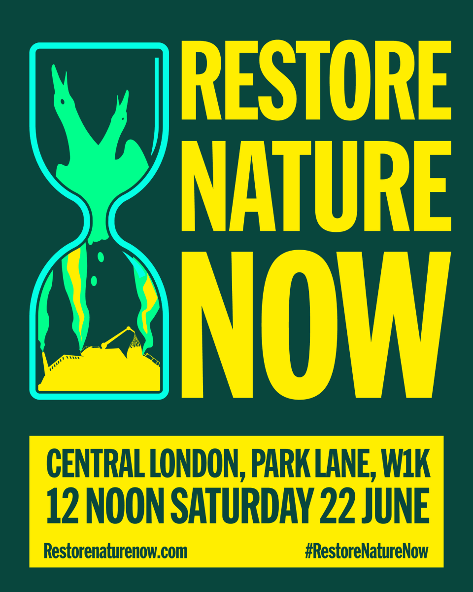 🚨 Spread the word! 🚨 

It’s time to march together and demand action from our politicians. 

Nature must be made a priority by all parties. 

Join us June 22nd and together we’ll make this message loud and clear.

#RestoreNatureNow @RNNMarch