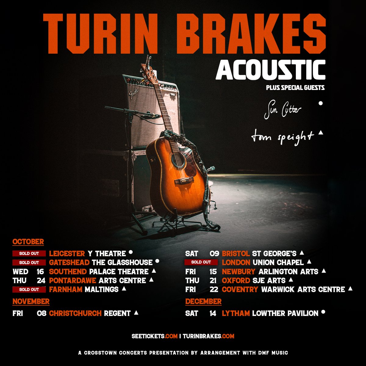 Special guests Sun Cutter and @TomSpeightMusic join @turinbrakes on tour. crosstownconcerts.seetickets.com/artist/turin-b…
