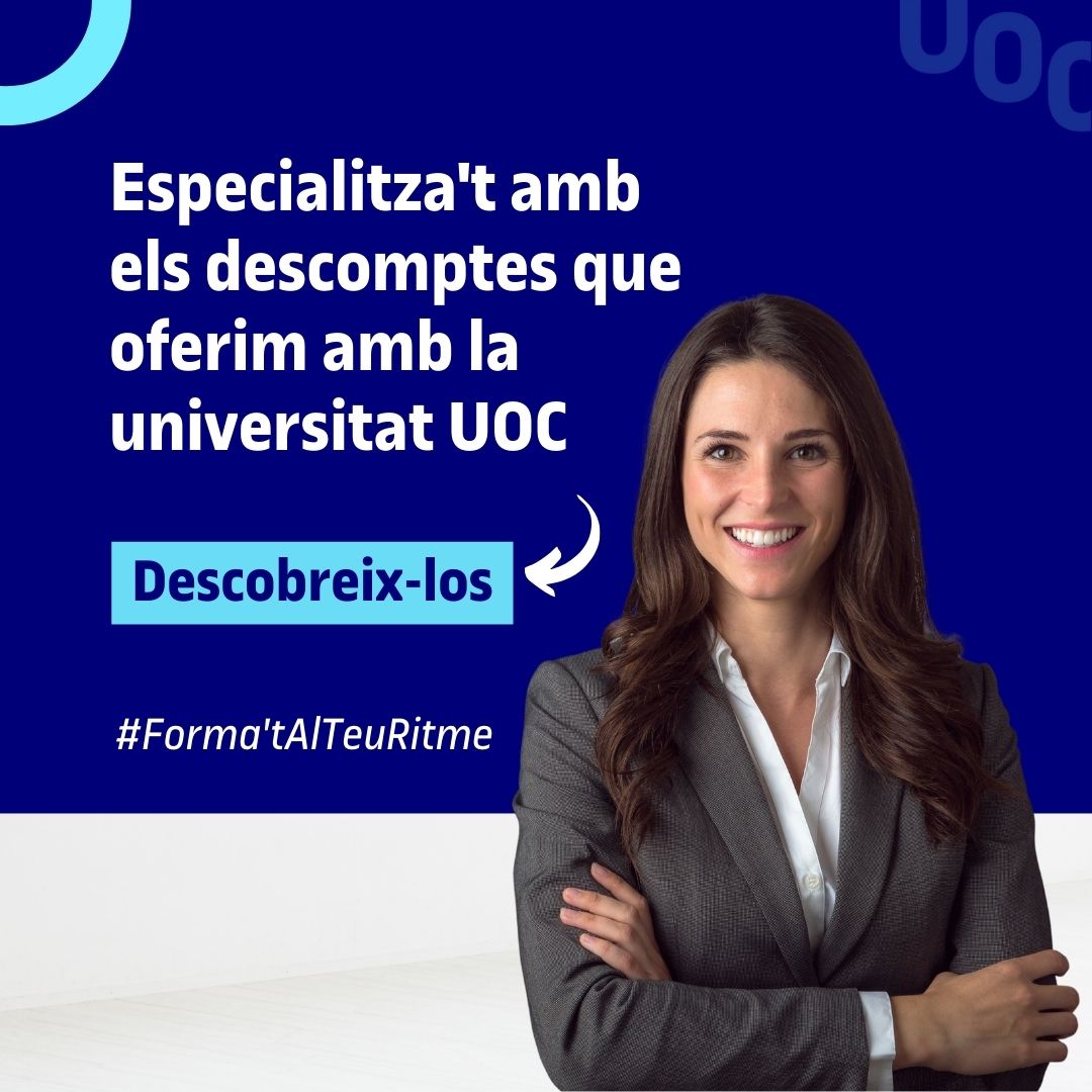 📢 Descomptes a la @UOCuniversitat per als membres del COBDC Trobaràs la informació a: cobdc.org/descomptes-a-l… Si és del teu interès, hauràs de posar-te en contacte amb nosaltres i et proporcionarem el codi de descompte exclusiu per a membres del COBDC!