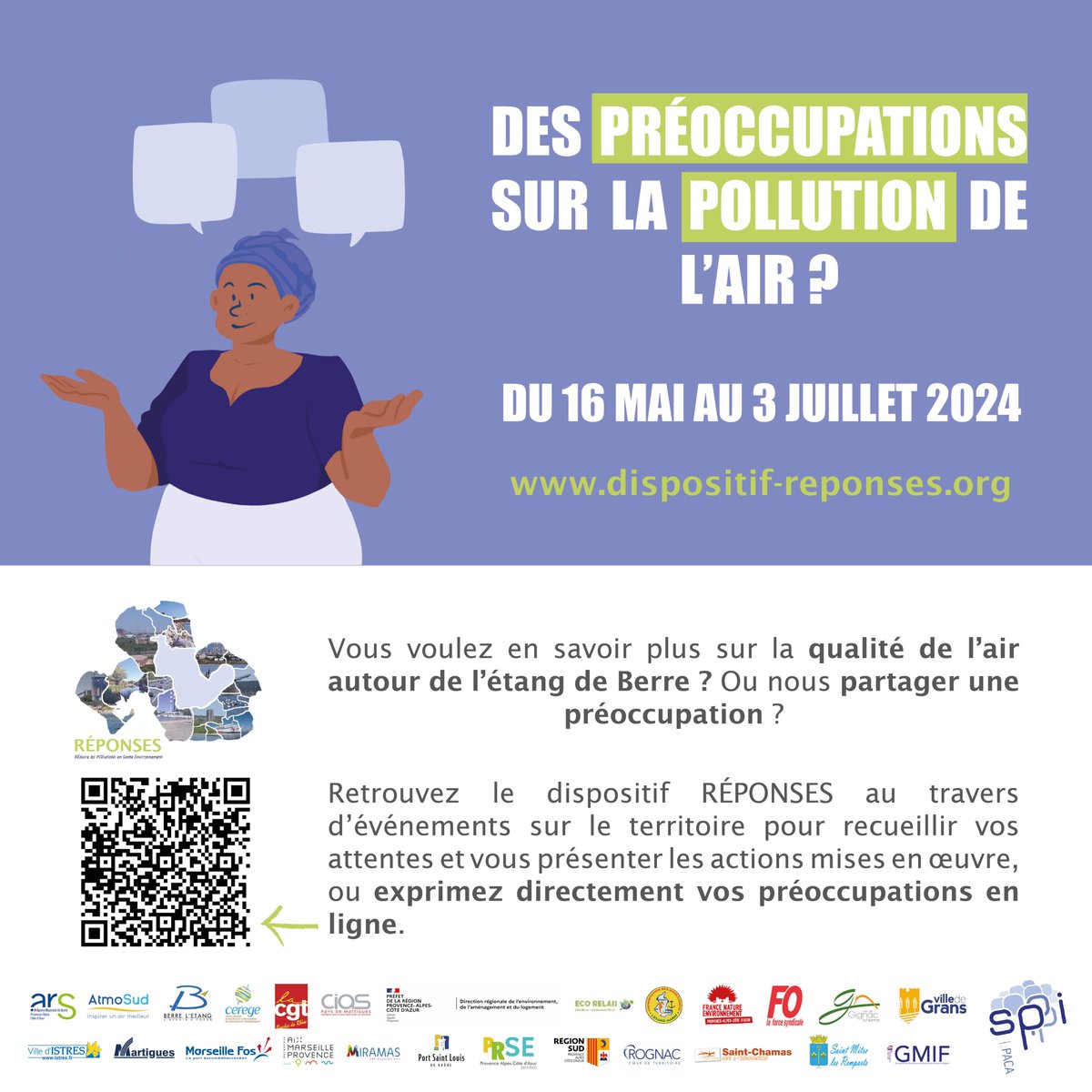 📣Des préoccupations sur la #pollution #air ? Jusqu'au 3 juillet, Le Dispositif #Réponses recueille vos attentes via le formulaire en ligne : forms.office.com/e/Q3C2nPxFfL @FNEPACA @ARSPaca @UPE13_ @MaRegionSud @Prefet13 @cerege_officiel @CgtPaca @GMIF13 @AMPMetropole @AtmoSud