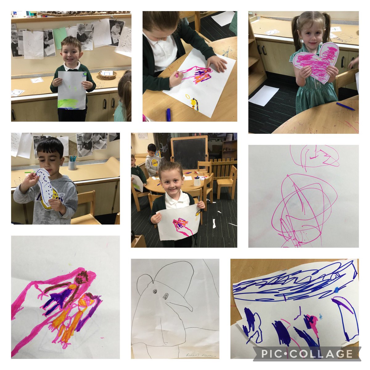 Some of our Nursery children have been very busy mark making this morning.
It is so heartwarming to see their pride as they come to show us their pictures.
So far we have had a love heart firework, an elephant, a day out at the beach and many more!
#BaderNursery #RRS #Article13