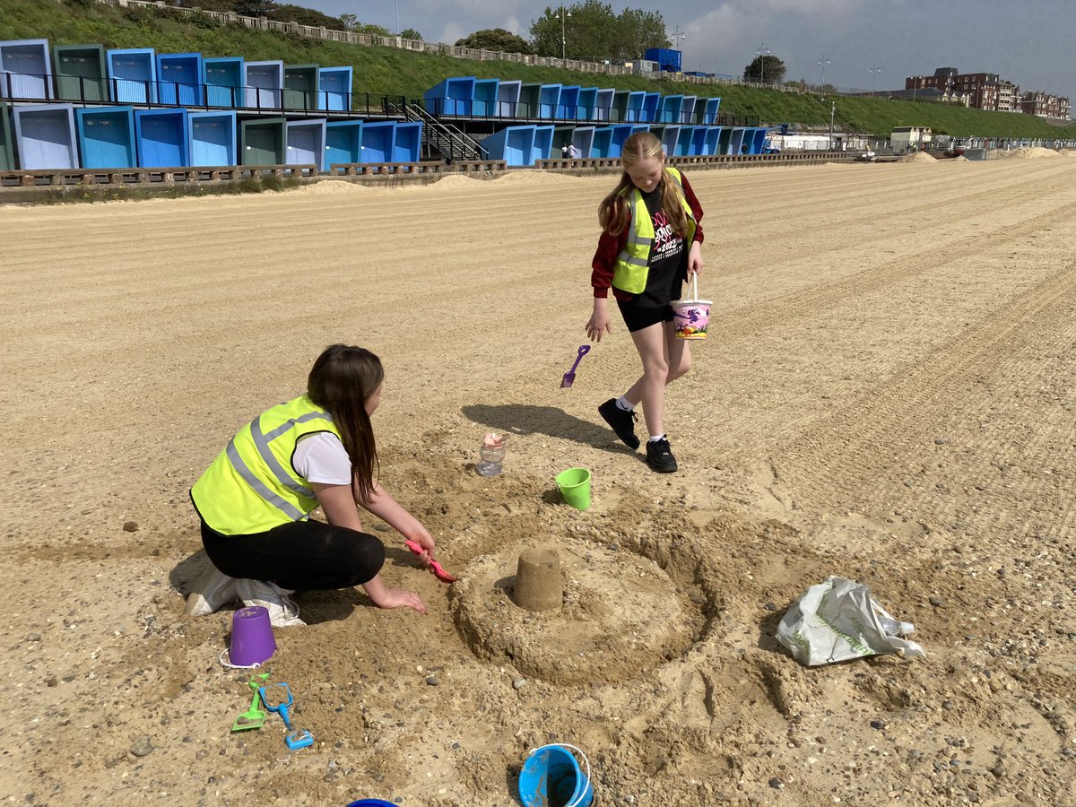 Year 6 are enjoying sandcastle building at the end of SATs - some impressive architectural designs #beingactive #mentalhealth