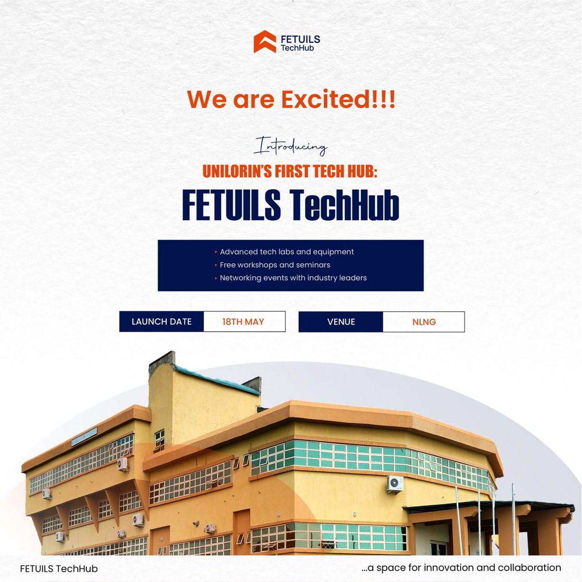 Ready to Innovate? Unveil Your Potential at FETUILS TechHub!

The University of Ilorin is excited to announce the launch of its first-ever tech hub, FETUILS TechHub!