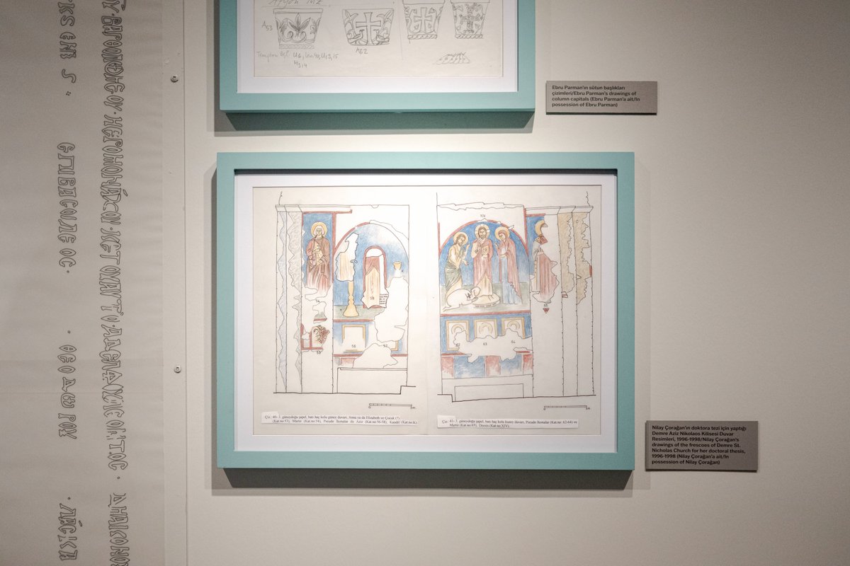 #FrescoFriday, Nilay Çorağan’s drawings of frescoes at Demre Saint Nicholas Church, from her Ph.D. thesis (1996-1998). 
Original documents of Turkey’s significant Byzantinists can be seen in our “Odyssey of Byzantine Studies in Turkey” exhibition at ANAMED until end of the year.