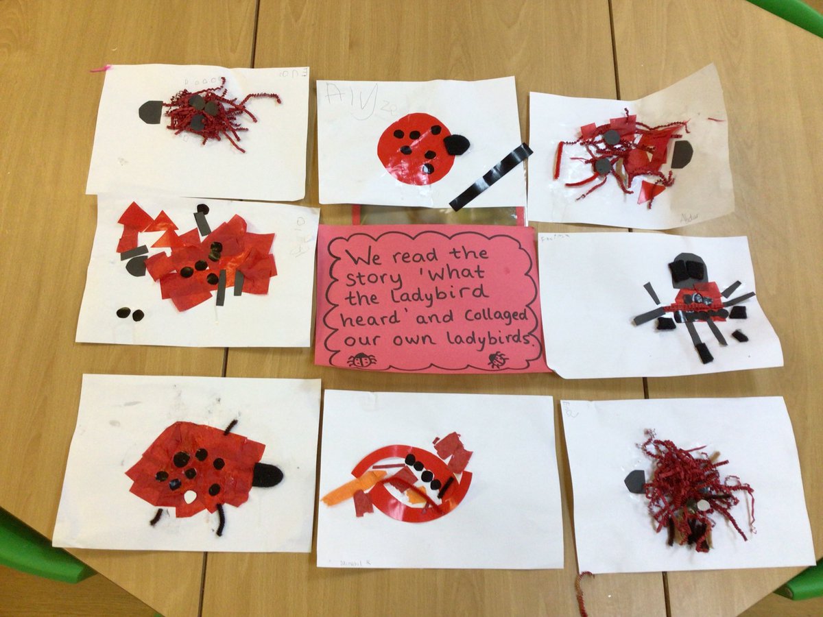 We are reading ‘What The Ladybird Heard’ by Julia Donaldson in nursery. Look at our creative interpretations of ladybirds we have crafted. #whattheladybirdheard