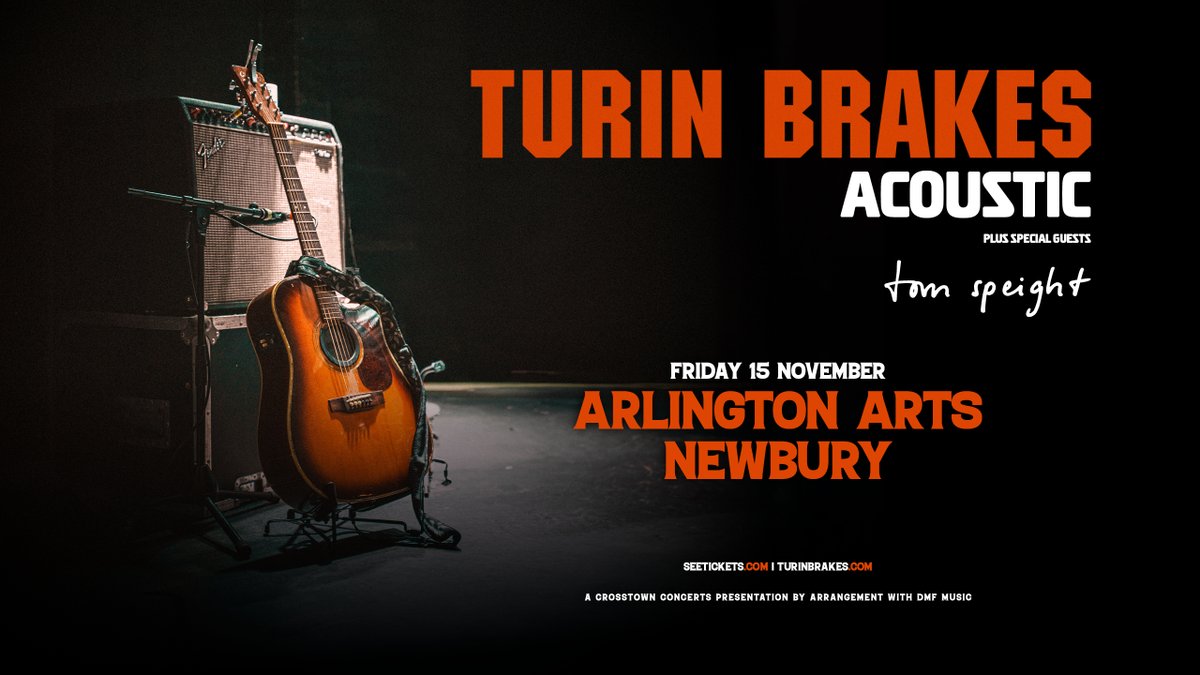 We're excited to announce @TomSpeightMusic will be supporting @turinbrakes on Friday 15th November. 💺 Last 11 seated tickets: arlingtonarts.ticketsolve.com/ticketbooth/sh… 🧍 Standing tickets: crosstownconcerts.seetickets.com/event/turin-br… ♿ Call the box office on 01635 244246 for wheelchair and accessible seating.