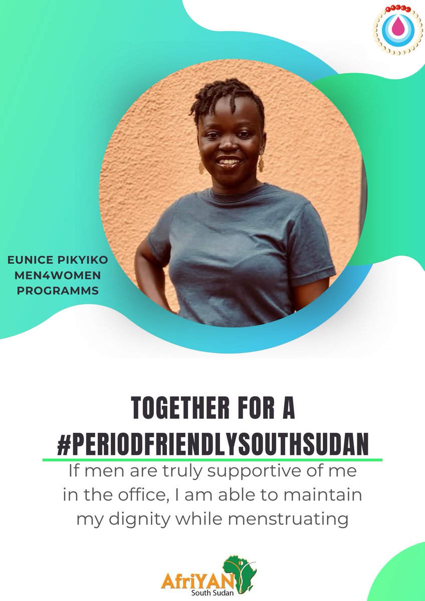 Engaging men in workplace on #MHM efforts has the potential to improve working environment for menstruating employee's, while also enhancing the working experiences of all staffs in the office. Together for a #PeriodFriendlySouthSudan