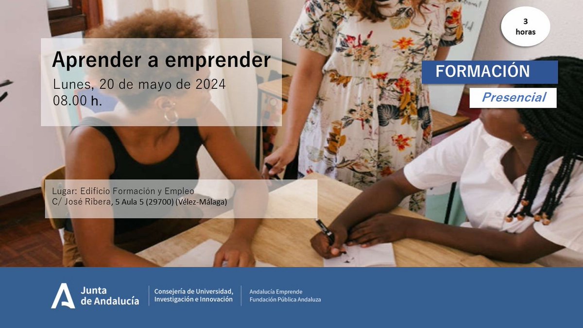 💥El próximo lunes tenemos formación en #VelezMalaga

Conoce los diferentes aspectos que hay que tener en cuenta para llevar a cabo todo el recorrido hacia el éxito de tu proyecto.

🗓️20.05 | 🕗8:00 h
📍CADE VelezMalaga

Inscribete 🔜bit.ly/3QOsH33

#EmprendeAND