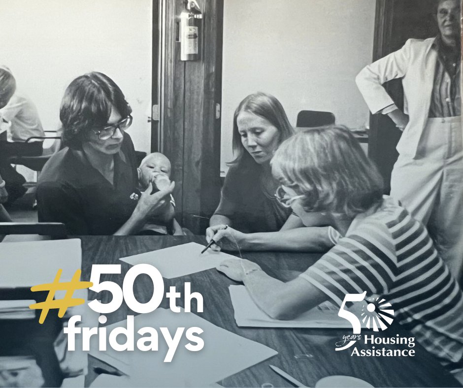 It’s a joyful moment when someone buys their first home, and we’re proud of our programs that have helped hundreds of families do that. In this 1981 photo, a new homeowner signs for a mortgage through our Self-Help Housing Program.

#50thFridays #HousingAssistance