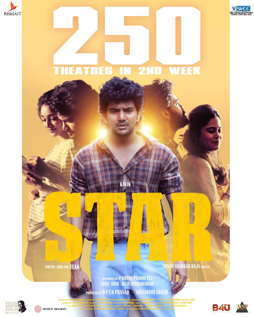 250 theatres in TN for #STAR in its second week 🌟

The emotional entertainer now running in cinemas, book your tickets now and experience the story of a dream coming true!

#BlockbuSTAR 

#STARMOVIE ⭐ #KAVIN #ELAN #YUVAN #KEY

@Kavin_m_0431 @elann_t @thisisysr @aaditiofficial