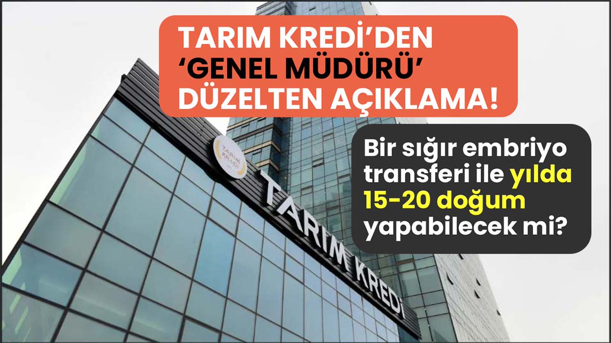 Tarım Kredi'den 'Genel Müdürü' düzelten açıklama! tarimdanhaber.com/tarim-krediden…