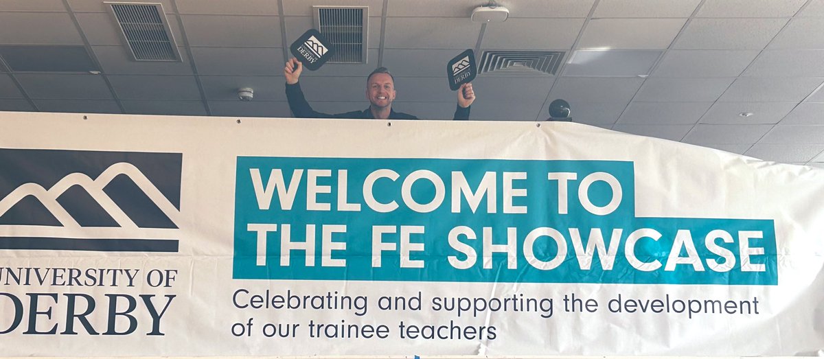 The #FE SHOWCASE today @DerbyUni! Celebrating trainee work & feeling grateful for the amazing practitioners who give their time & knowledge for the simple reason that they wish to support the teachers of tomorrow. Let’s get research informed! 👏 @FurtherEdagogy loves it 👇