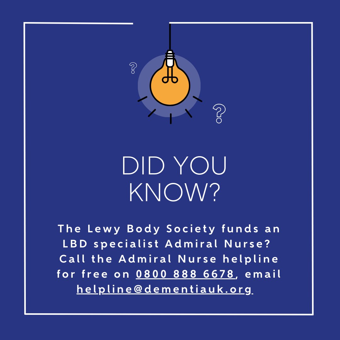 Not all dementias are just about becoming forgetful. Did you know The Lewy Body Society funds a Lewy body dementia specialist Admiral Nurse? Call the Admiral Nurse helpline for free on 0800 888 6678 or email helpline@dementiauk for support and information. #DAW2024