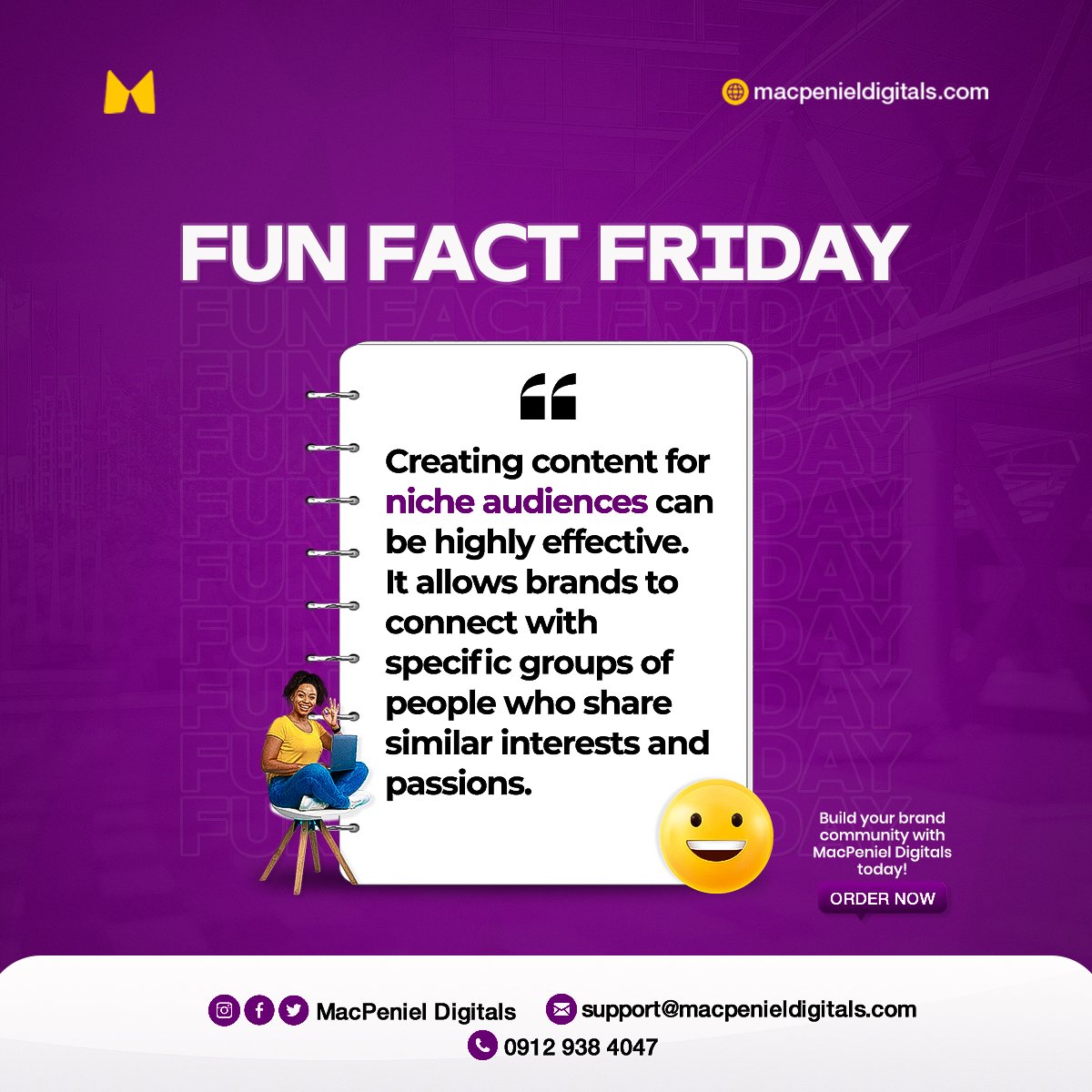 Fun Fact Friday is here! Ready to learn something new? 🌎📚
Ready to take your brand to the next level? Let MacPeniel Digitals be your trusted partner. Visit our website at macpenieldigitals.com to learn more! 

#FunFactFriday #DidYouKnow #LearningIsFun #personalbranding