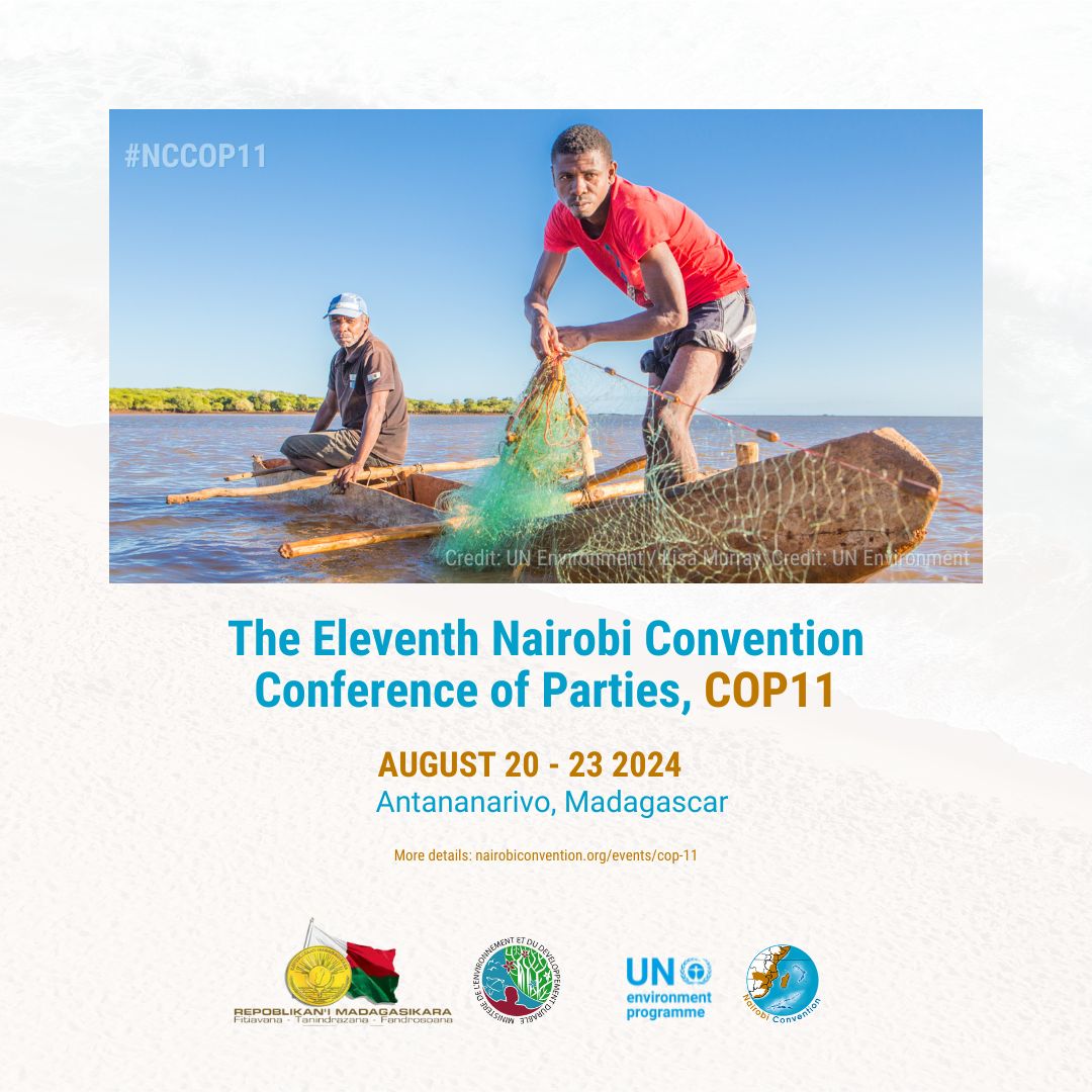 🐠 Join us for the eleventh Nairobi Convention Conference of Parties - #NCCOP11, dedicated to safeguarding the Western Indian Ocean (WIO) region.

🗓️August 20-22, 2024 - nairobiconvention.org/events/cop-11/ 

🌊💙  #NCCOP11 #westernindianocean #cop11