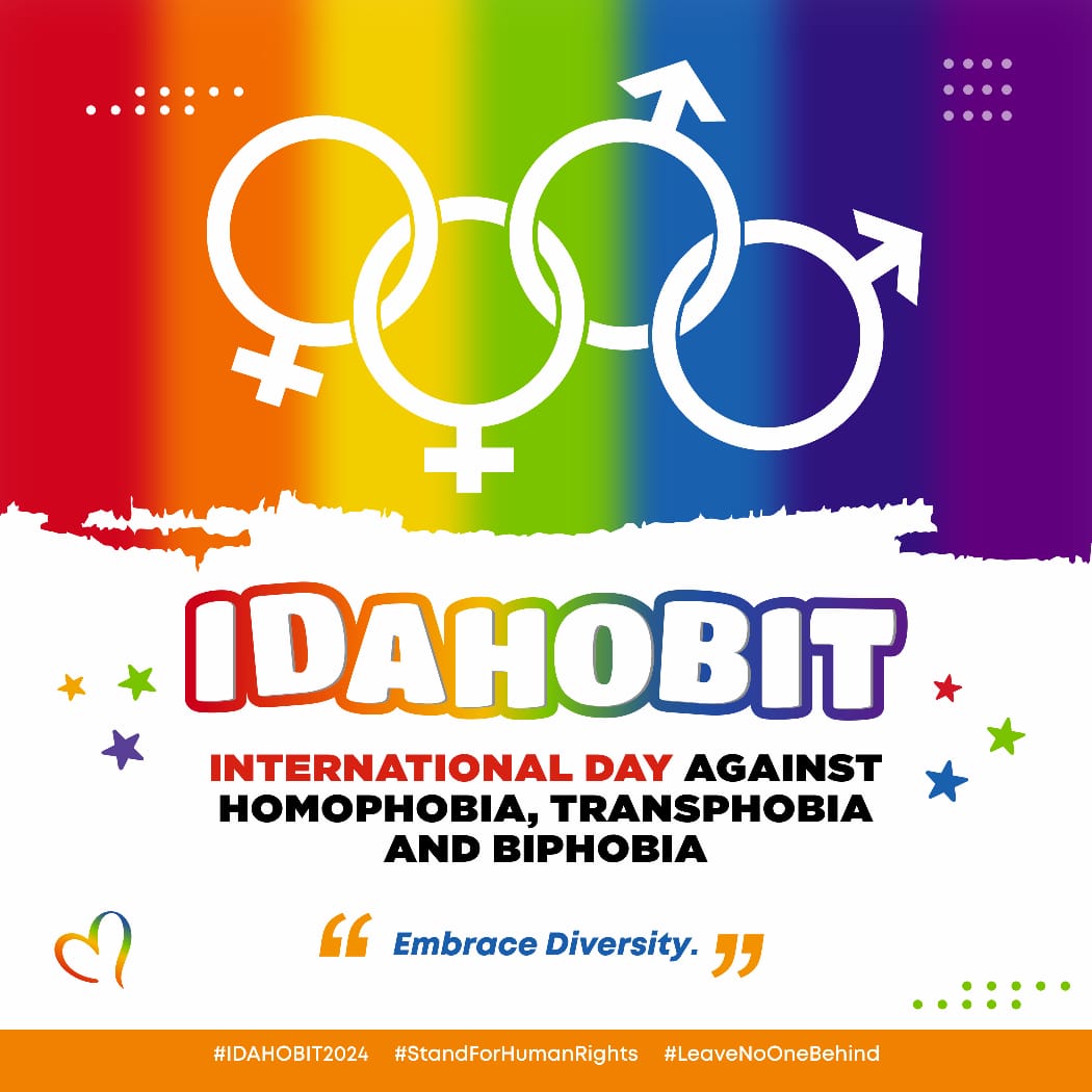 We stand together today, united against homophobia, transphobia, and biphobia. Love transcends boundaries, and everyone deserves to live authentically, free from fear and discrimination..#IDAHOBIT2024#StandForHumanRights #LeaveNoOneBehind