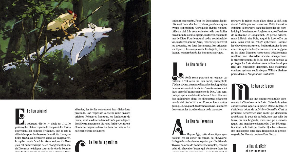 Une plongée dans la forêt, magique, guidée par le philosophe à l’université Stanford, Robert Harrison, illustrée par des images de l’œuvre de Hayao Miyazaki.