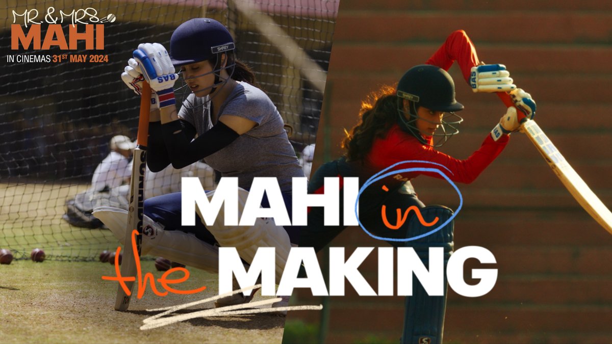 You can always count on Mrs. Mahi to bring her A-game on & off the field despite the challenges!💪🏼 🔗 - bit.ly/MahiInTheMakin… #MrAndMrsMahi in cinemas on 31st May. #KaranJohar @apoorvamehta18 @RajkummarRao #JanhviKapoor #SharanSharma #NikhilMehrotra @somenmishra0