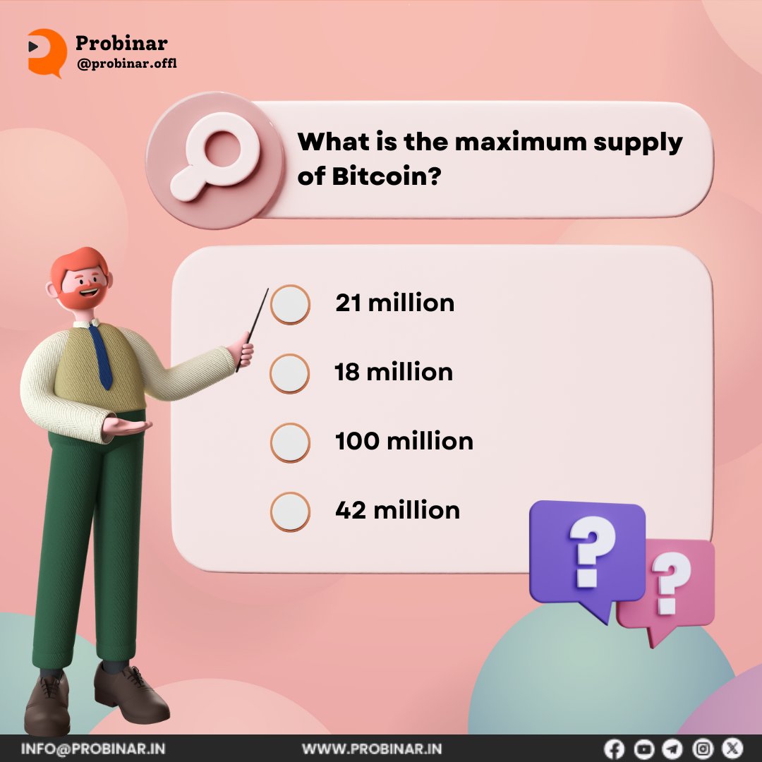 Pop quiz time! What is the maximum supply of Bitcoin? Share your answer below!

Visit us: probinar.in

#BlockchainGaming #bitcoin #Blockchain #CryptoEducation #Blockchain101 #LearnBlockchain #BlockchainTech #CryptoLearning #BlockchainTraining #Bybit  #Chainlink