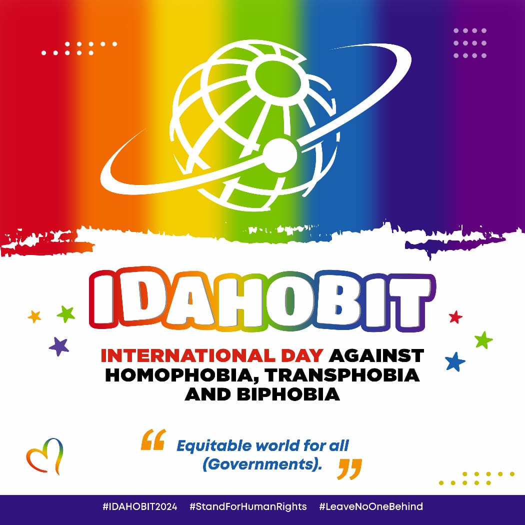 LGBTQ+ rights are fundamental human rights. On #IDAHOBIT, let's reaffirm our commitment to eradicating discrimination and advancing equality for all.#IDAHOBIT2024#StandForHumanRights #LeaveNoOneBehind