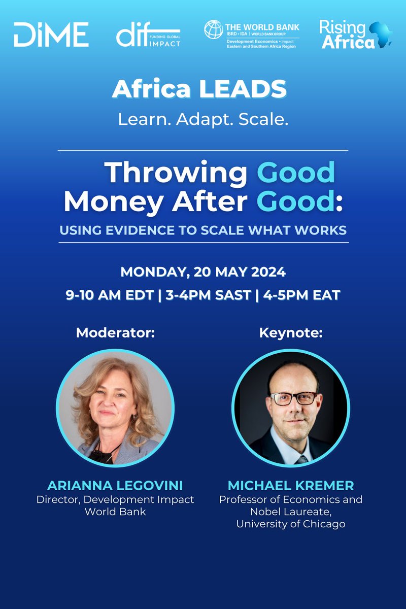 Michael Kremer will join Africa LEADS with a seminal lecture on the returns to investing in knowledge and the opportunity to scaling up interventions that work, don’t miss it