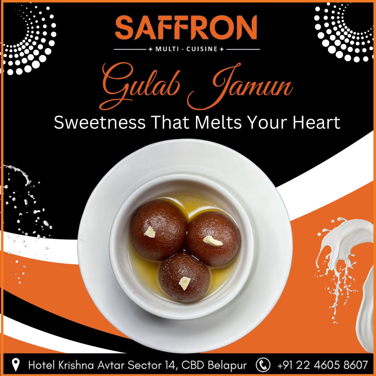 🎉 Craving something sweet and utterly delightful?
Indulge in the heavenly goodness of our signature Gulab Jamun at Saffron-Multi-Cuisine!🌹

bit.ly/Saffron-Multi-…
#restaurantinmumbai #CBDbelapur #saffronmulticuisine #GulabJamun #IndianDesserts #SweetIndulgence