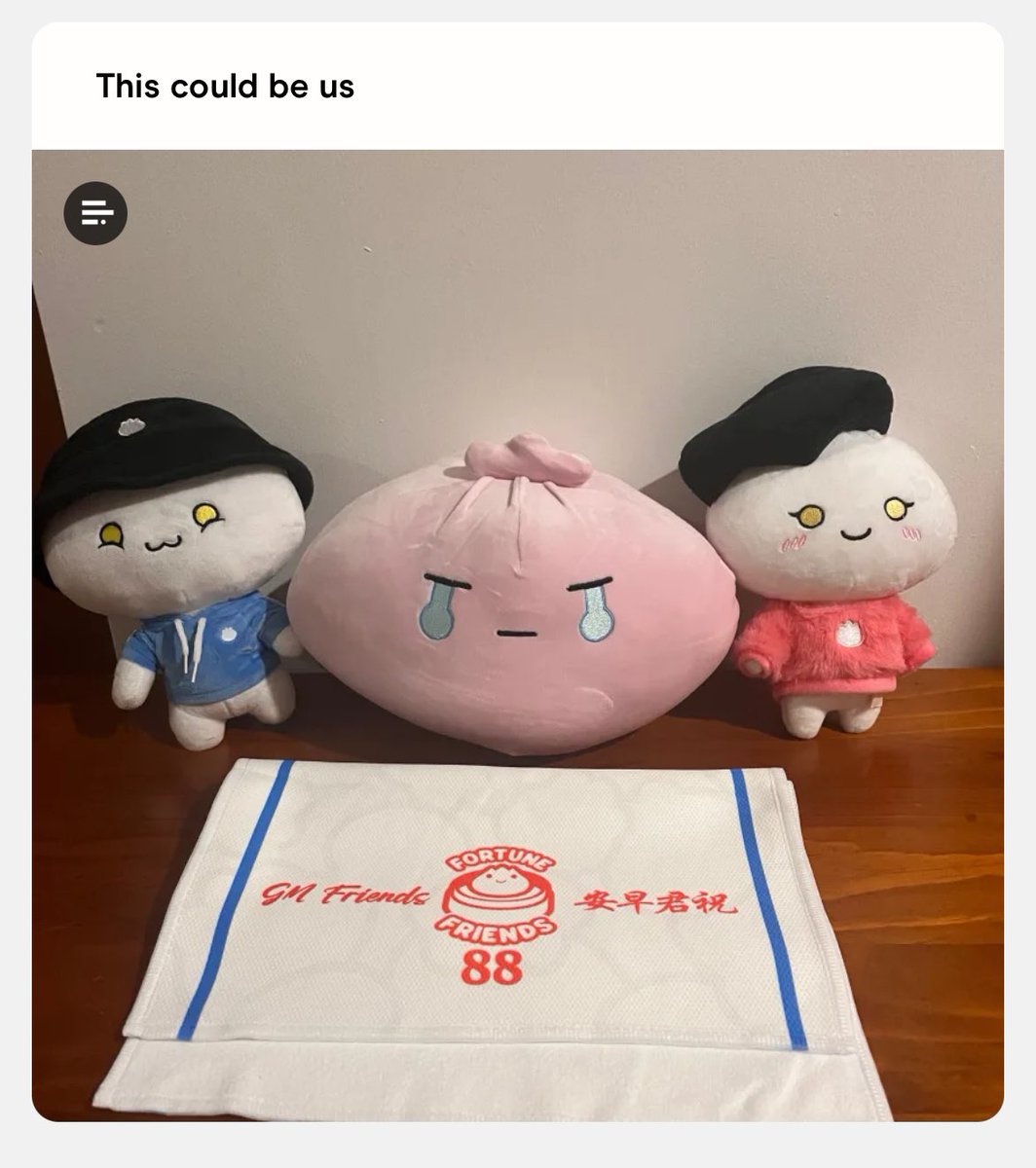 squishy Bao arrived. thanks <a href="/FortuneFriends_/">Fortune Friends</a> <a href="/Wakuma_Plushies/">Wakuma</a> <a href="/DanBoMaster89/">DanBao ⚡️</a> 

just updated my dating profile🤣
a Bao boy, a Bao gurl and our Bao baby