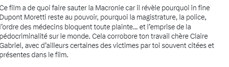 L'heure du réveil a sonné .. Informez , relayez autour de vous , y compris en dehors de 'X' . Entre les dénis de justice et le niveau de corruption de l'UE très bien décrit dans le thread de Xavier Azalbert et la sortie du Film ' Les survivantes' .. sur la pédocriminalité et