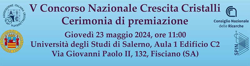 🗓️📌La giornata conclusiva del 𝗩 𝗖𝗼𝗻𝗰𝗼𝗿𝘀𝗼 𝗡𝗮𝘇𝗶𝗼𝗻𝗮𝗹𝗲 𝗖𝗿𝗲𝘀𝗰𝗶𝘁𝗮 𝗖𝗿𝗶𝘀𝘁𝗮𝗹𝗹𝗶 si svolgerà presso l’Istituto CNR-SPIN di Salerno, 𝗴𝗶𝗼𝘃𝗲𝗱𝗶̀ 𝟮𝟯 𝗺𝗮𝗴𝗴𝗶𝗼 𝟮𝟬𝟮𝟰 dalle ore11:00! Info: spin.cnr.it/news-events/it… @AICryst