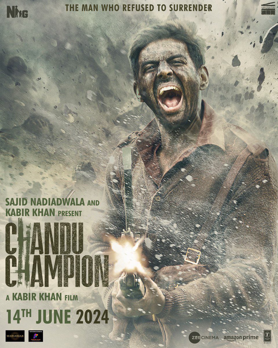 The man who refused to surrender 🔥💪🏻 #ChanduChampionTrailer OUT TOMORROW #ChanduChampion Releasing in cinemas on 14th June, 2024 #SajidNadiadwala #KabirKhan @TheAaryanKartik @ipritamofficial @NGEMovies #KabirKhanFilms @WardaNadiadwala @TSeries @PenMovies